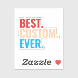 Pegatina Mejor personalizado retro vintage texto personaliz
