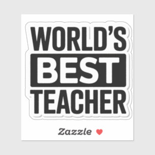 Pegatina Mejor Teacher del Mundo: Diseño de texto audaz