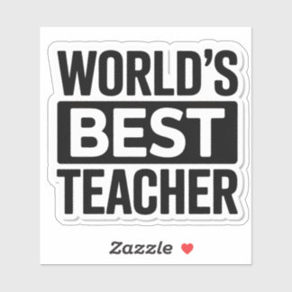 Pegatina Mejor Teacher del Mundo: Diseño de texto audaz