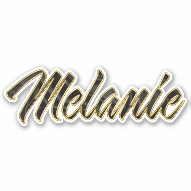 Pegatina Melanie black gold Lettering Aufkleber Sticker (Anverso)
