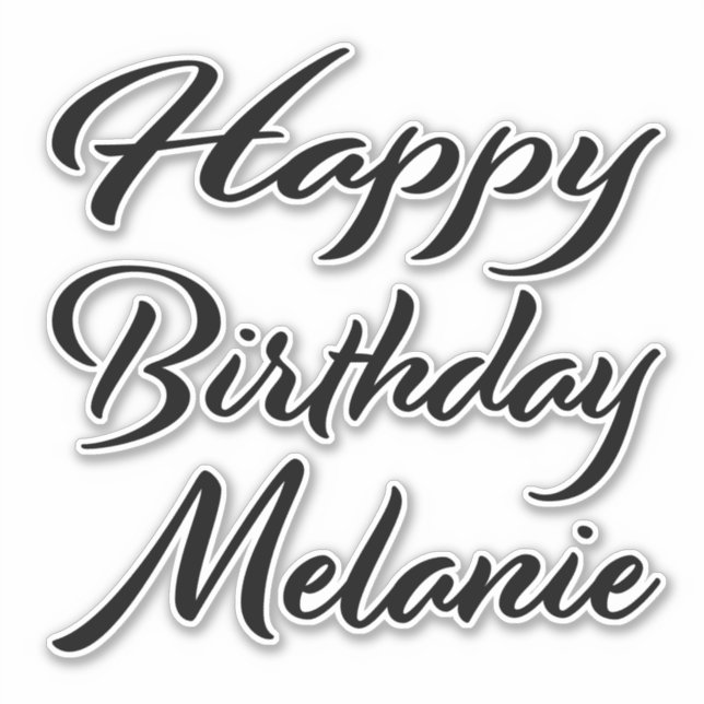 Pegatina Melanie Name Vorname black Sticker Geburtstag (Anverso)