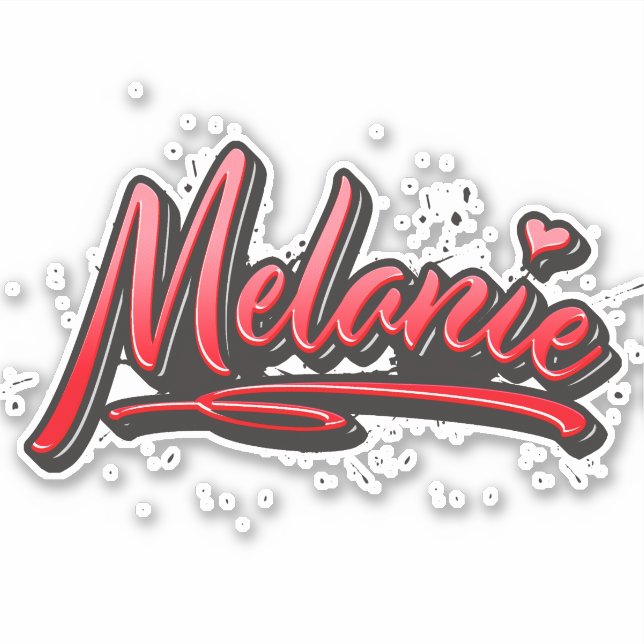 Pegatina Melanie red Heart Graffiti Aufkleber Sticker (Anverso)