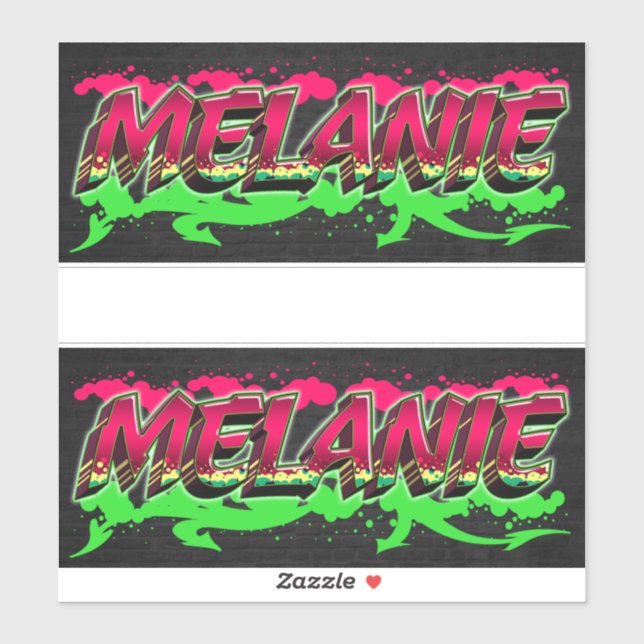 Pegatina Melanie Vorname Name Graffiti Aufkleber Sticker (Hoja)