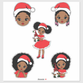 Pegatina Melanin Navidades Chica negro Navidad Chicas mágic