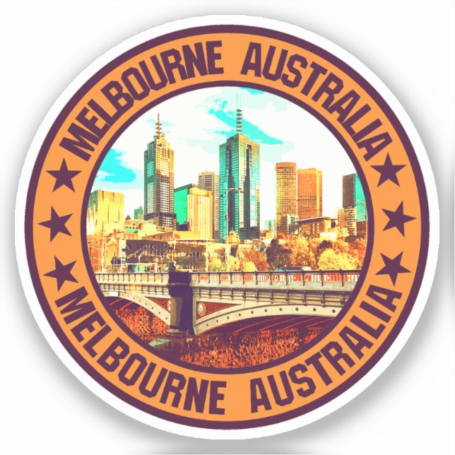 Pegatina Melbourne (Anverso)