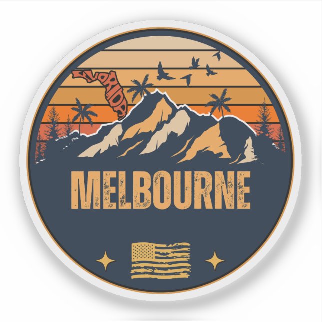 Pegatina Melbourne, Florida (Anverso)