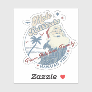 Pegatina Mele Kalikimaka Feliz Navidad Hawaii Tropical