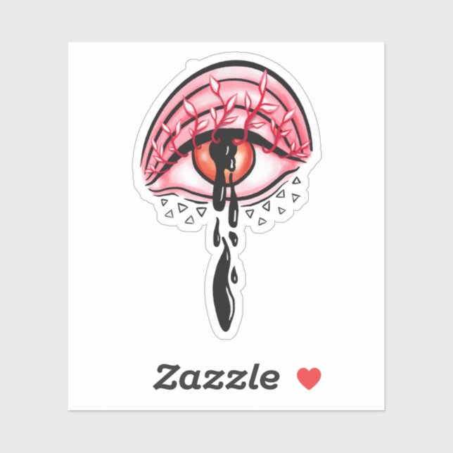 Pegatina Melentadura Ojo Psicodélico Pastel Gótico Arte (Hoja)