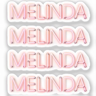 Pegatina Melinda en luces de neón brillantes