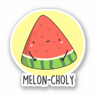 Pegatina Melon-choly Funny Sad Watermelon Pun