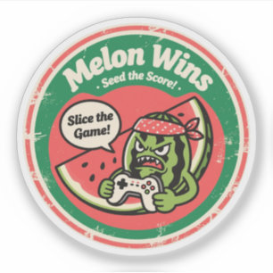 Pegatina ¡Melon Wins! Siembra la puntuación Gamer