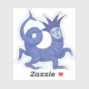 Pegatina Melusina, criatura mágica submarina, arte fantásti