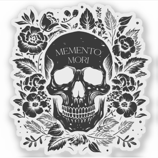 Pegatina Memento Mori - latin (Anverso)