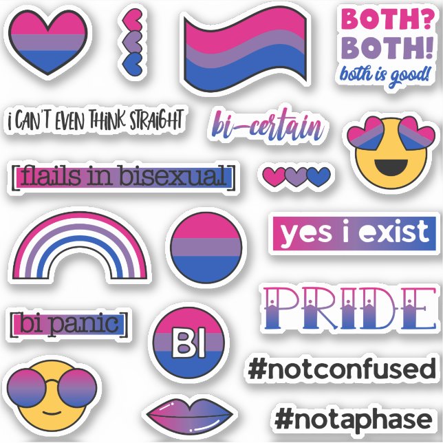 Pegatina Memes de la bandera bisexual (Anverso)