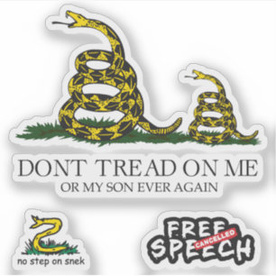 Pegatina Memes de parodia de la bandera de Gadsden Snekrigh