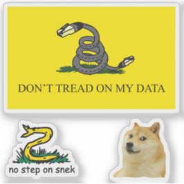 Pegatina Memes de parodia de la bandera de Gadsden Snekrigh