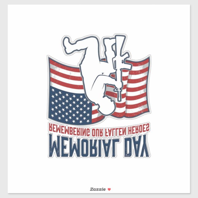 Pegatina Memorial Day Fallen Heroes Patriotic Soldier Shirt (Hoja)