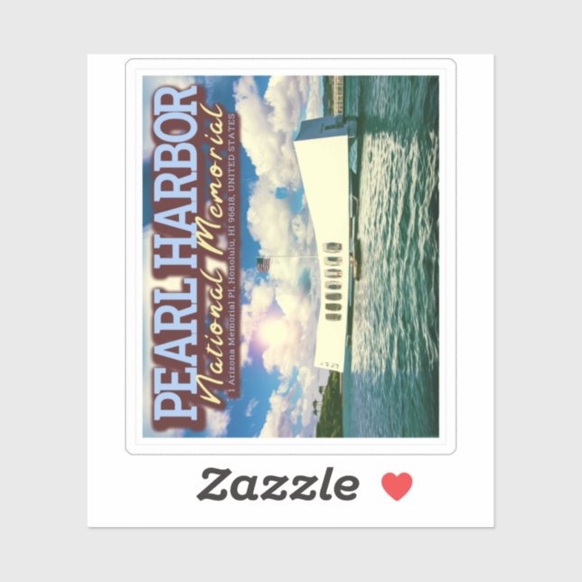 PEGATINA MEMORIAL NACIONAL PEARL HARBOR - HONOLULU HAWAII (Hoja)