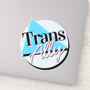 Pegatina Memphis transgénero Ally Pink Blue 80