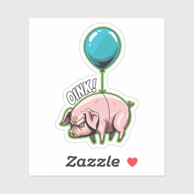 Pegatina Menacing Flying Pig (Hoja)