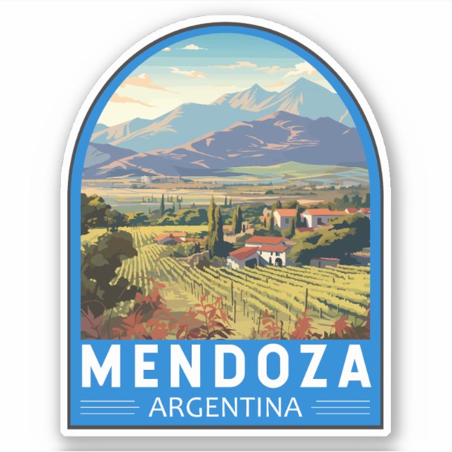 Pegatina Mendoza Argentina Viaje de Arte (Anverso)