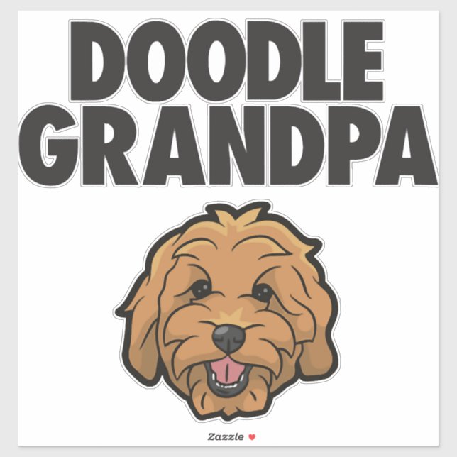 Pegatina Mens Goldendoodle Abuelo Doodle Papa Cute Goldend (Hoja)