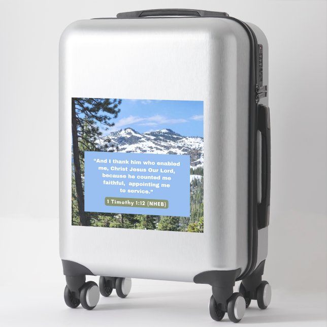 Pegatina Mensaje de fe - Biblia - 1 Timothy 1-12 - Vinyl (Maleta)