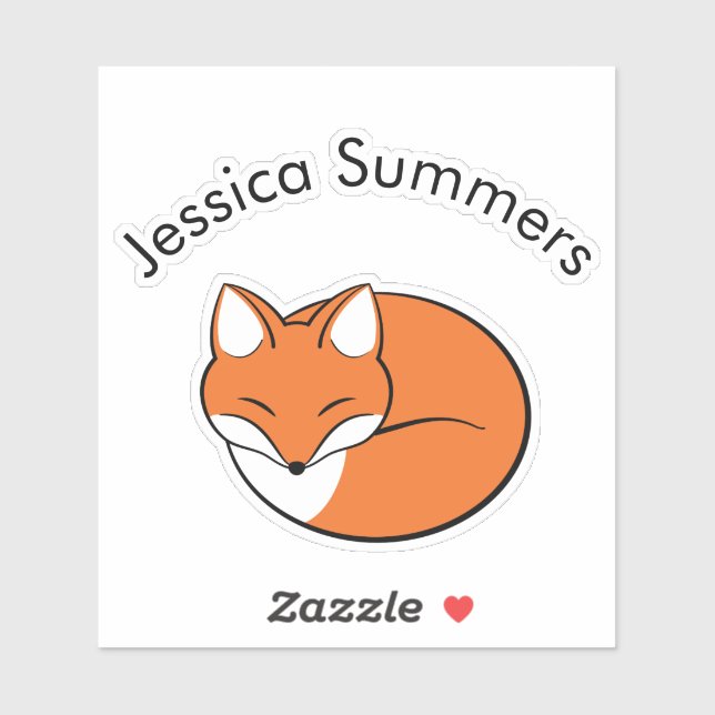 Pegatina Mensaje del Personalizado Fox Personalizado durmie (Hoja)