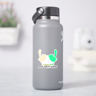 Pegatina Mensaje DIY, pájaros rosados y verdes besándose en