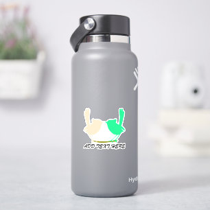 Pegatina Mensaje personalizado, pájaros rosados y verdes be