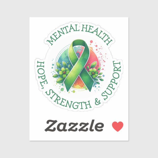 Pegatina Mental Health Awareness - Support Strength Support (Hoja)