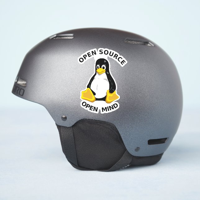 Pegatina Mentalidad abierta de código abierto (Lado del casco)