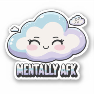 Pegatina Mentalmente AFK – Cerebro Fuera de Línea Vinilo co