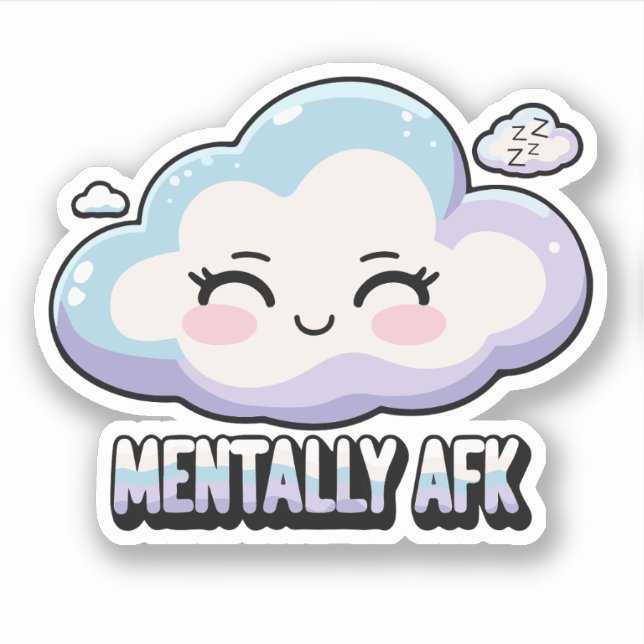 Pegatina Mentalmente AFK – Cerebro Fuera de Línea Vinilo co (Anverso)