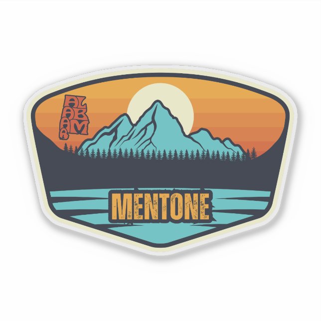 Pegatina Mentone, Alabama (Anverso)
