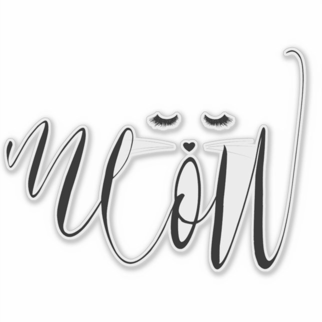 Pegatina Meow Cat (Anverso)