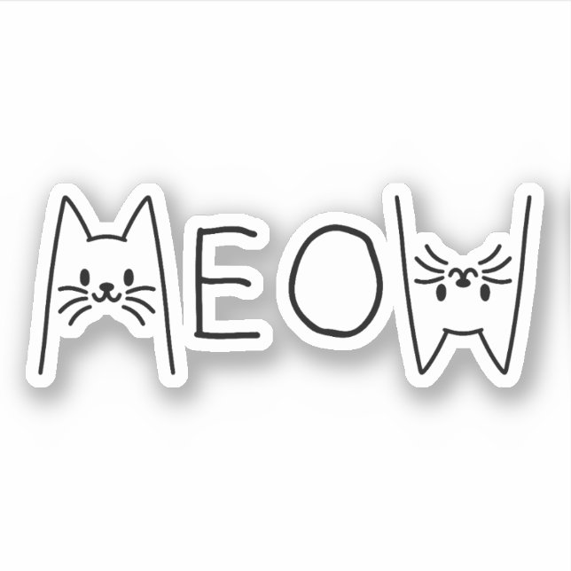 PEGATINA MEOW CATS (Anverso)