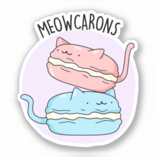 Pegatina Meowcarons Funny Macaron Pun