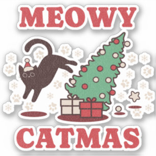 Pegatina Meowy Catmas
