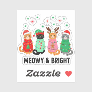Pegatina Meowy Navidades Cat