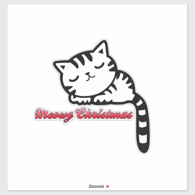 Pegatina Meowy Navidades Sleepy Kitty (Hoja)