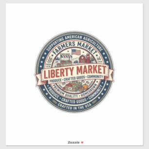 Pegatina Mercado Patriótico de los Patriotas de Liberty Mar