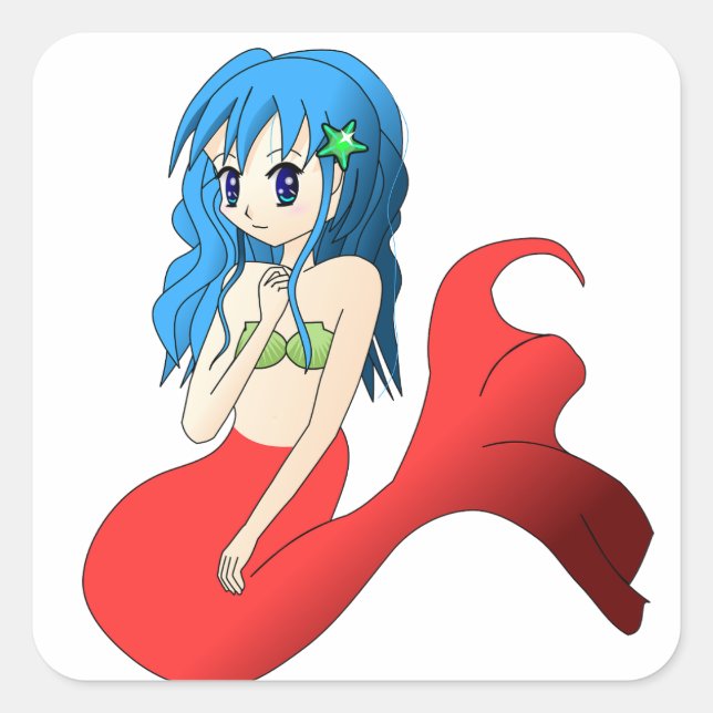 Pegatina Mermaid Anime (Anverso)