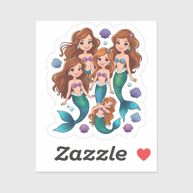 Pegatina Mermaid Friends Personalized Fun set  (Hoja)
