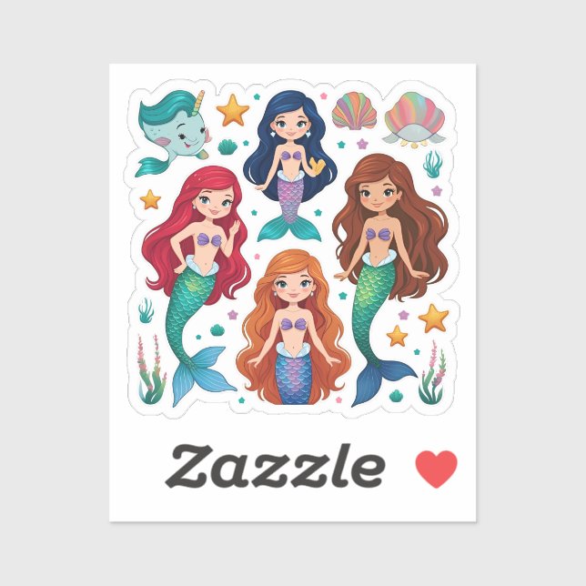 Pegatina Mermaid Friends Personalized Fun set  Sticker (Hoja)