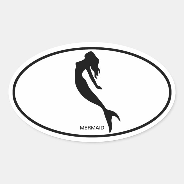 Pegatina Mermaid Oval (Anverso)