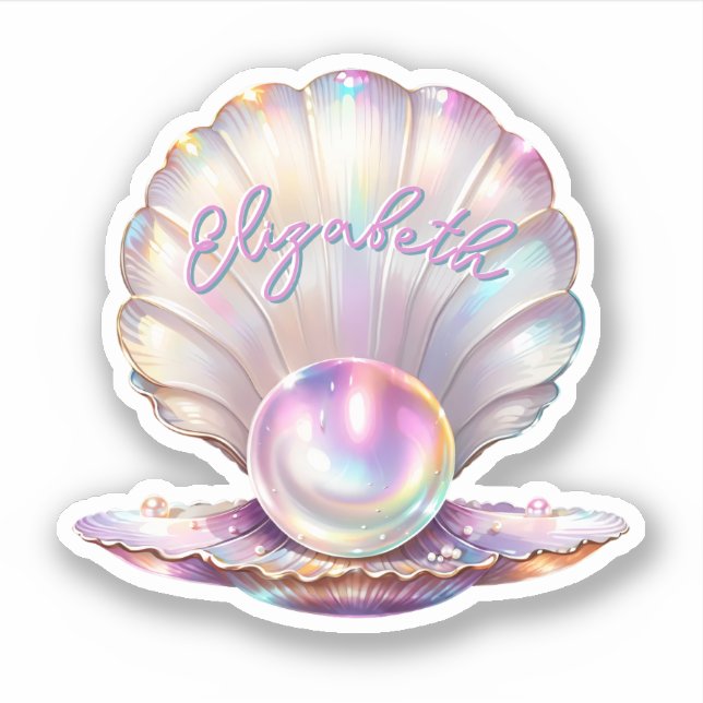 Pegatina Mermaidcore Pastel Irish Pearl Clamshell (Anverso)