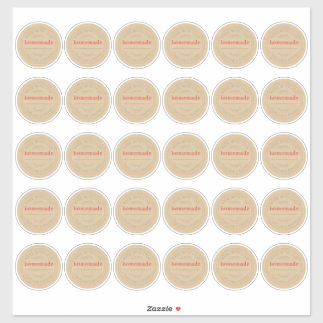 Pegatina Mermelada casera rusa puede Kraft papel de 2 pulga (Hoja)