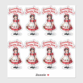 Pegatina Mermelada de Cereza de la Abuela - Antiguo - 8 Eti