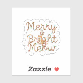 Pegatina Merry & Bright Meow Cat Silhouette Christmas